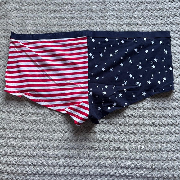 Cacique Panties Cotton Boyshort Red White Blue Flag Women's Plus Size 22/24 NWT - Picture 2 of 4
